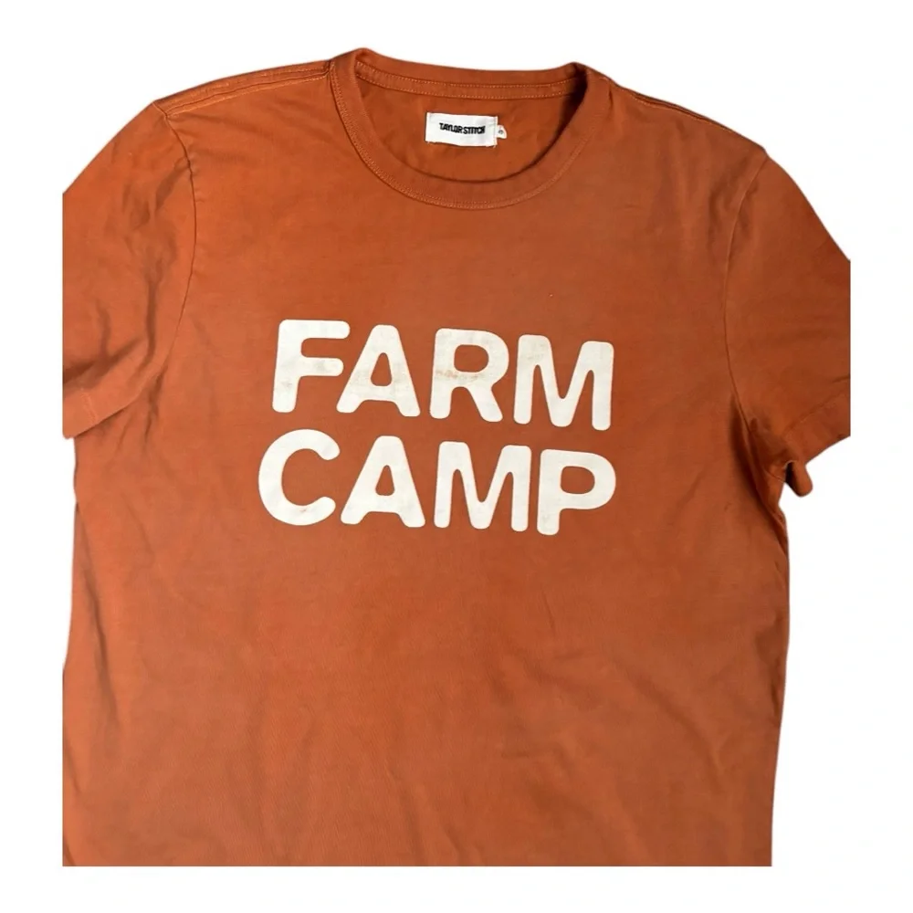 Taylor Stitch Men The Organic Cotton Tee Size 40 Medium Camp Farm Brick Orange - Picture 4 of 5